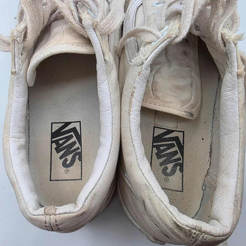 Vans Old Skool Platform Womens Size 8.5 Triple White Athletic Shoes Walking